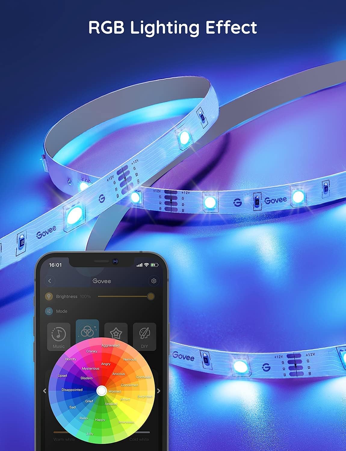 50Ft Wi-Fi LED Strip Lights, for Bedroom