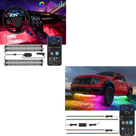 Car LED Lights Bundle with Under glow Car Lights 