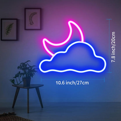 Cloud and Moon Led Neon Sign