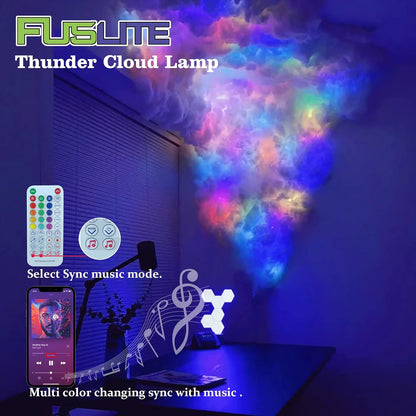 2024 New Cloud Light, 3D Thundercloud LED Light Cotton Lightning Cloud,16 Feet