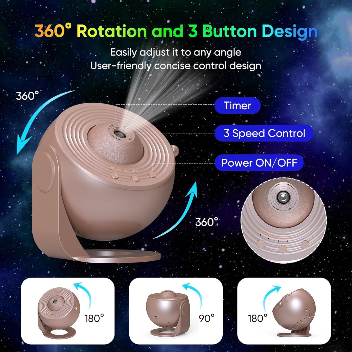 Rose Gold Galaxy Projector 