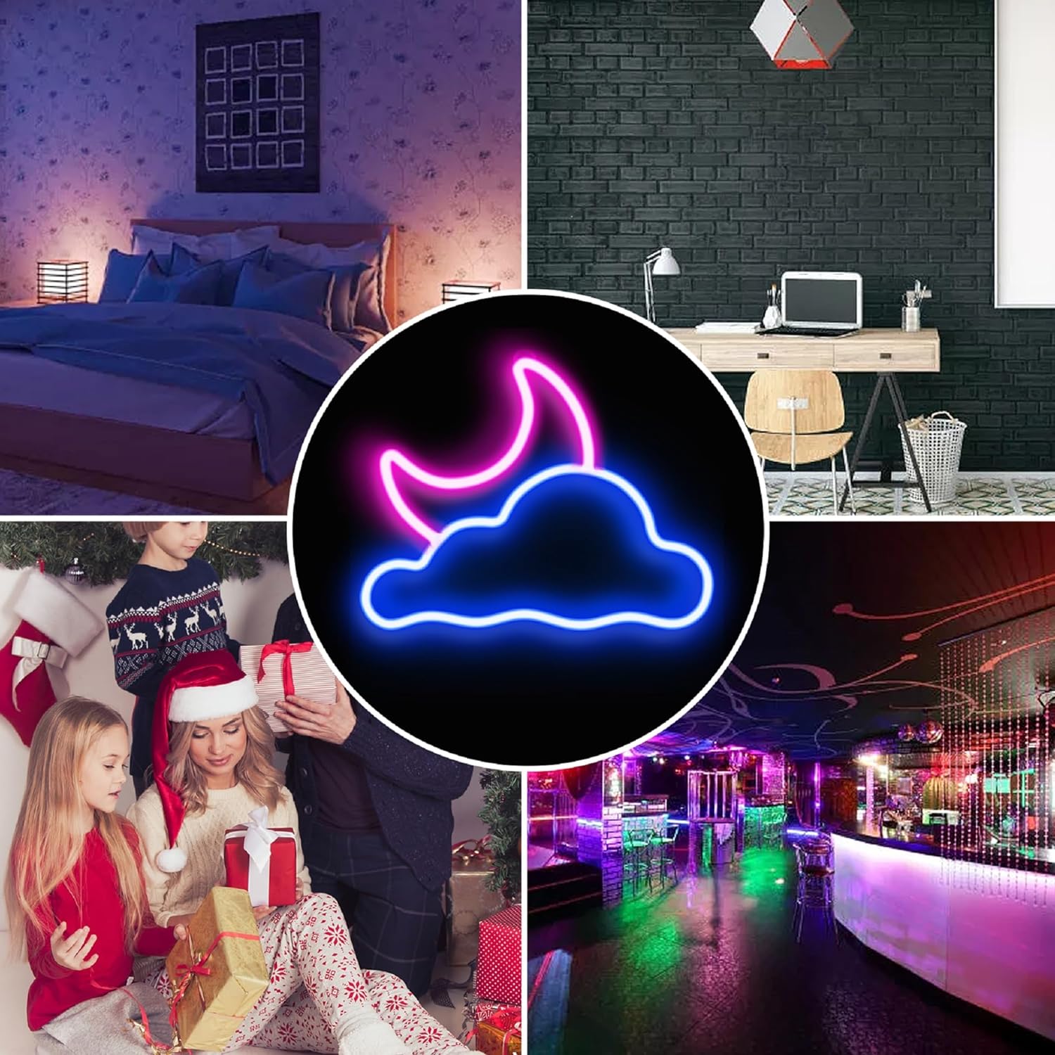 Cloud and Moon Led Neon Sign