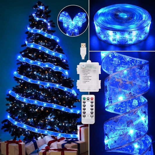 LED Christmas Tree Ribbon Lights (2.5Inch X 66Ft, 200 Lights)