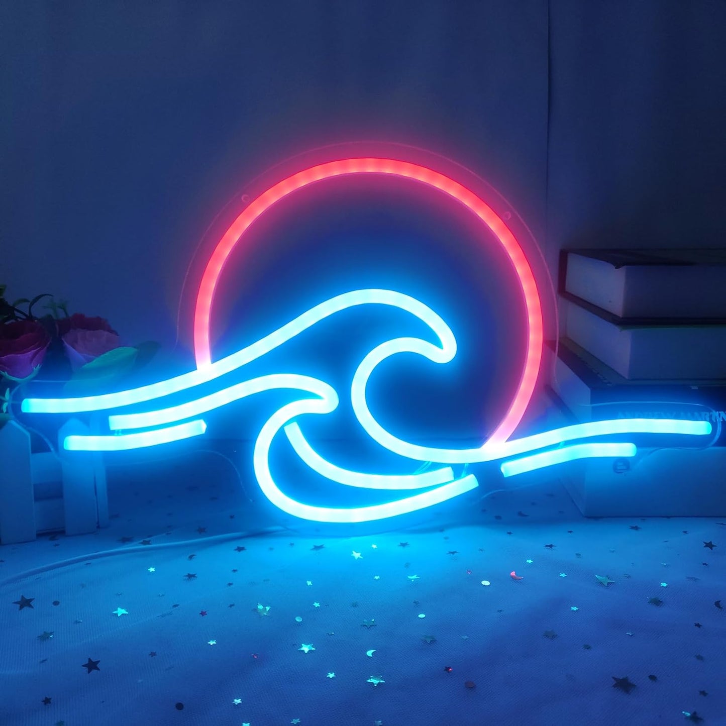 Sunrise Sunset and Wave Neon Sign